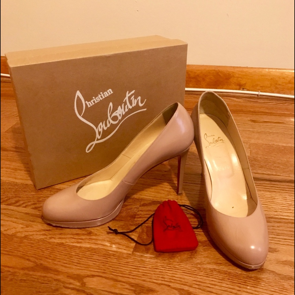 Authentic Single Pump 100mm Nude Louboutins